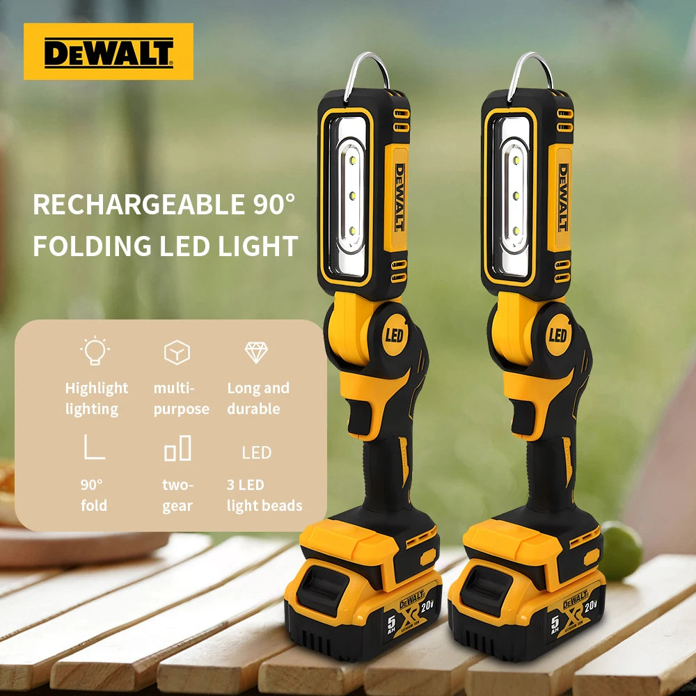 Dewalt LED Lighting Work Light  Light Portable Flashlight 90 Degree Foldable Household Handheld Multifunctional Emergency Light