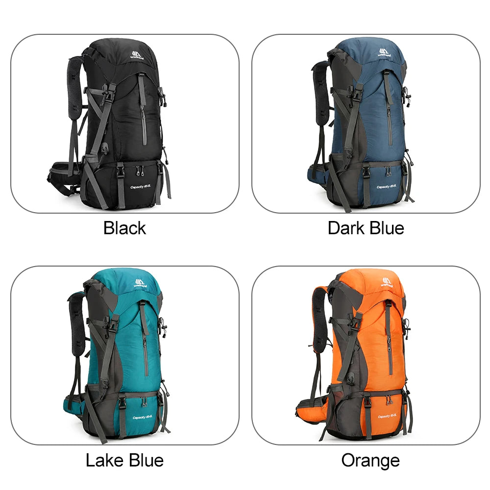 70L Mountaineering Bag Outdoor Sports Backpack Waterproof Hiking Backpack Camping Climbing Rucksack Travel Trekking Rucksack