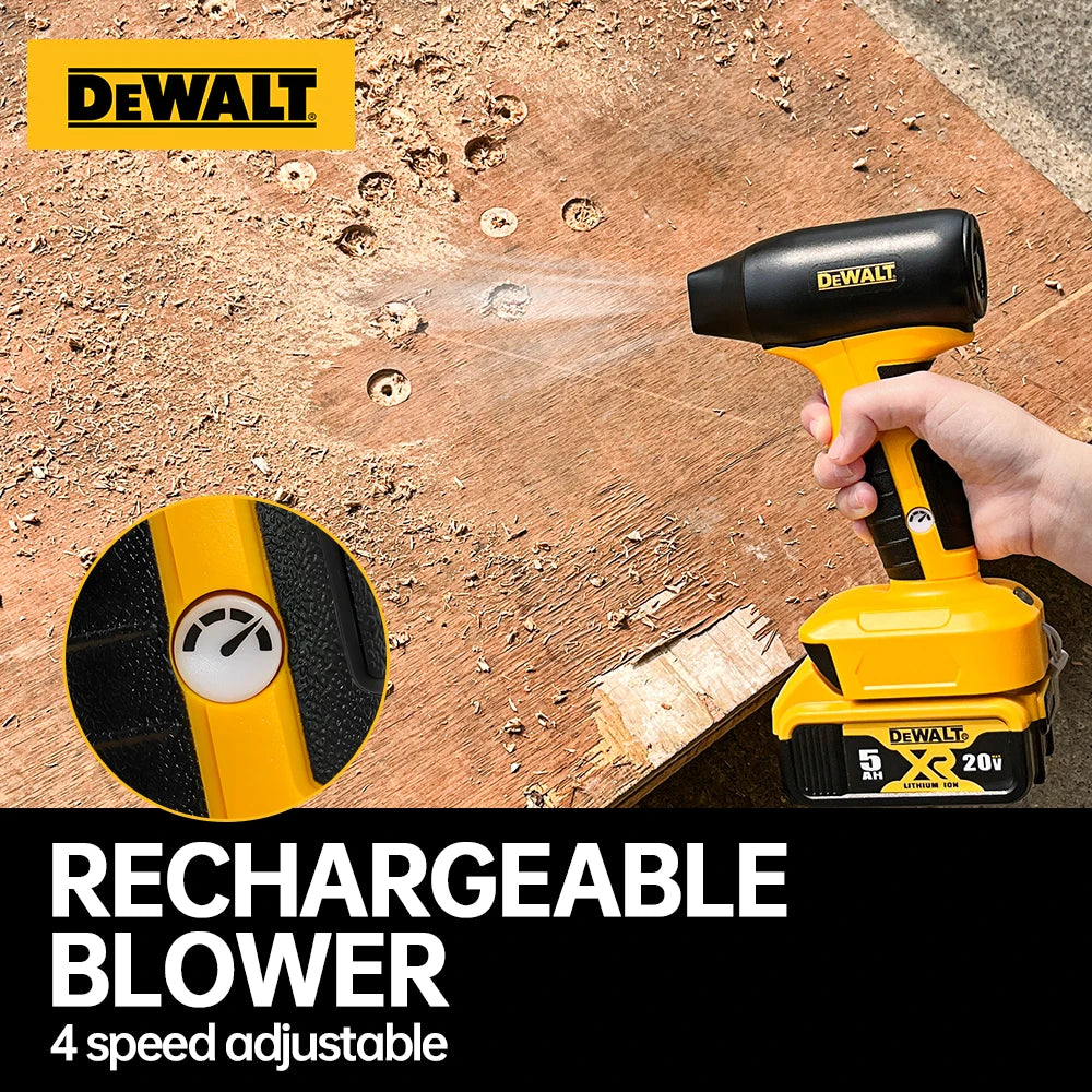DEWALT 180W Electric Air Blower with 130000 RPM Brushless Motor 4-Speed Control 20V Lithium Battery Rechargeable Power Tools