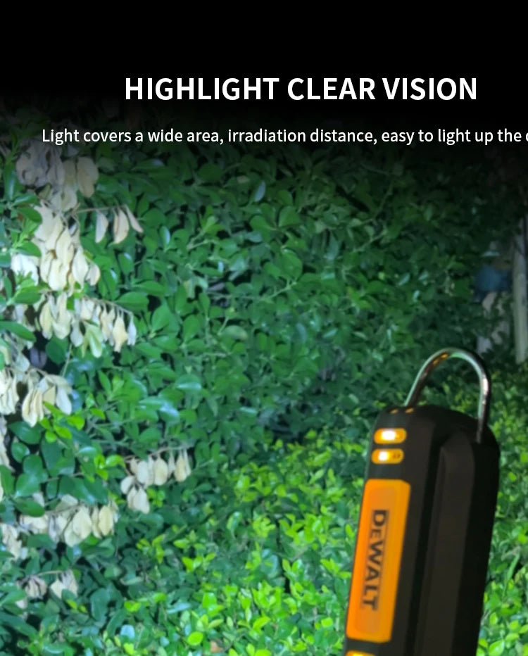 Dewalt LED Lighting Work Light Flashlight 90 Degree Foldable 20V Battery Household Handheld Multifunctional Emergency Light