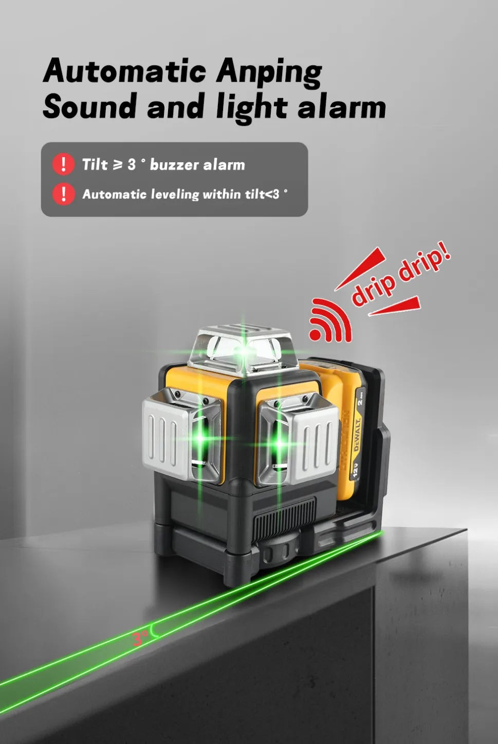 2025 DEWALT  12 Lines 3 Sides*360 laser laser level tools laser leveling tool Laser pointlaser leveling tool