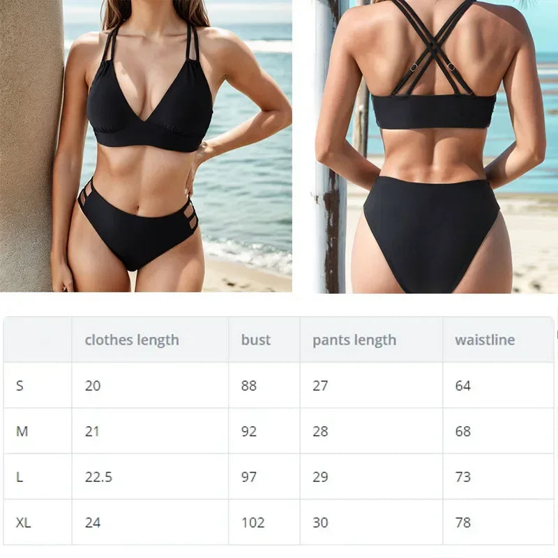 Classic Cross-adjustable Double Strap Swimsuit
