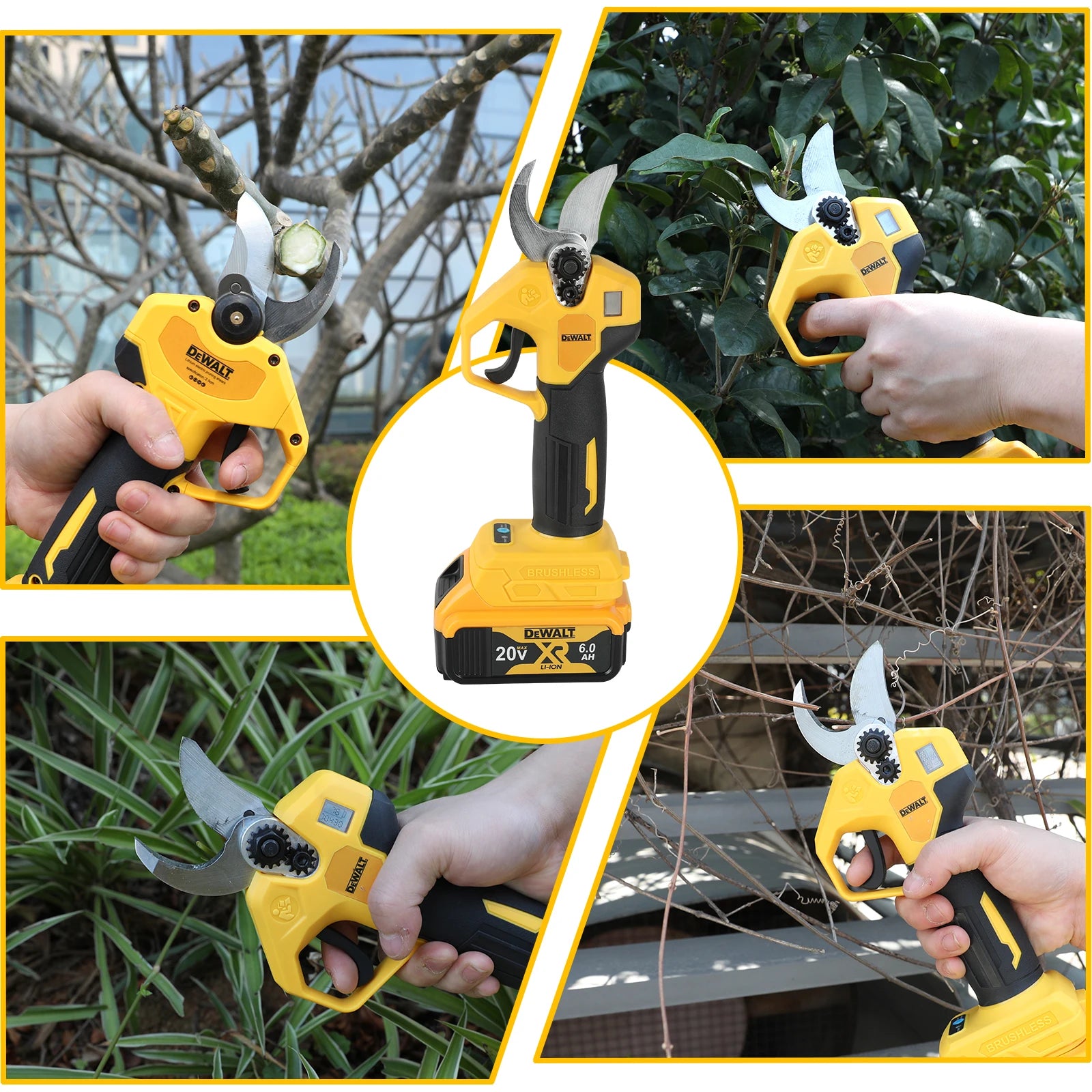 Dewalt Brushless Electric Pruning and Gardening Tool Is Suitable for Pruning Fruit Trees and Comes with An Adaptive Battery