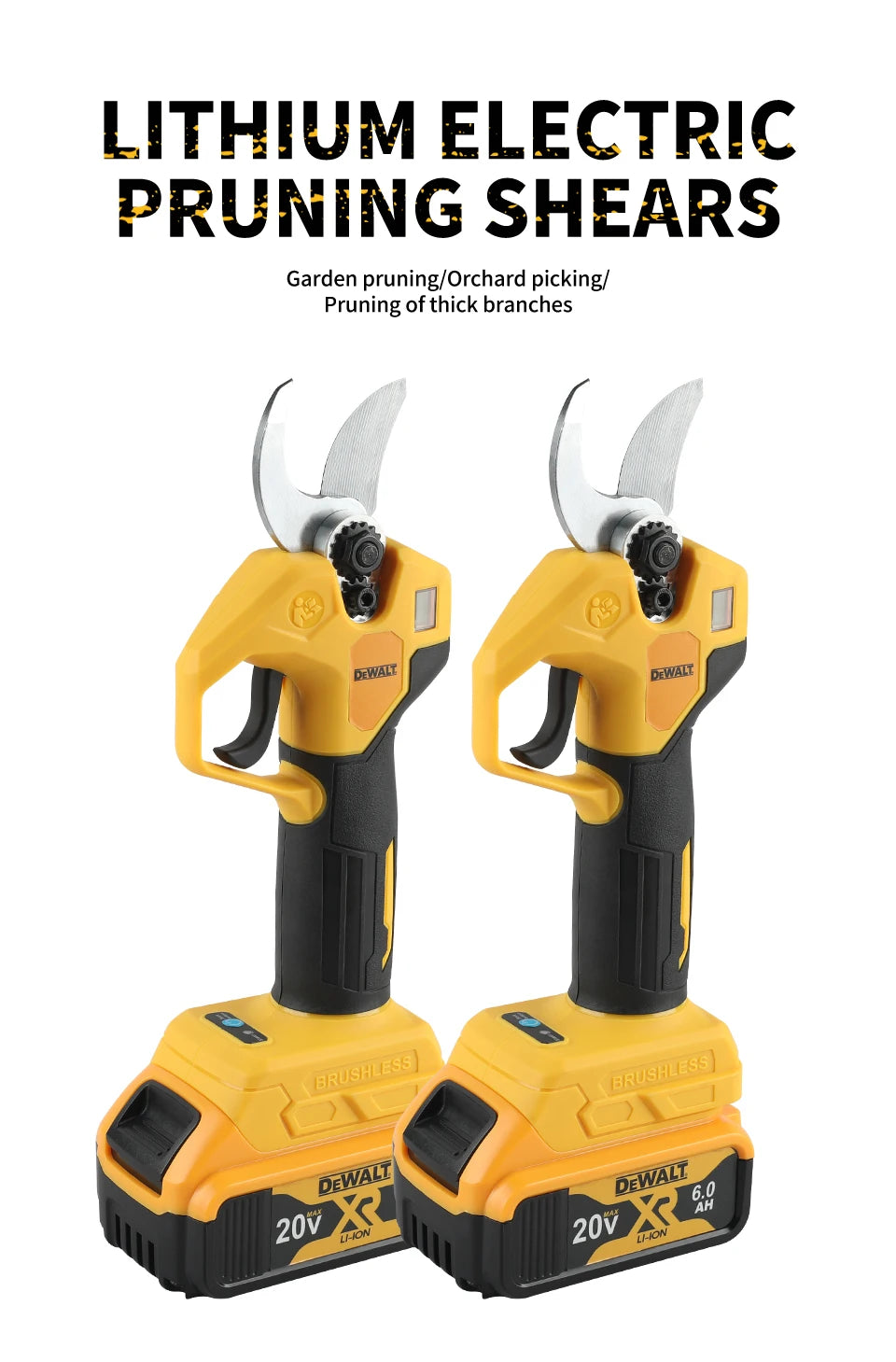 Dewalt Brushless Electric Pruning and Gardening Tool Is Suitable for Pruning Fruit Trees and Comes with An Adaptive Battery