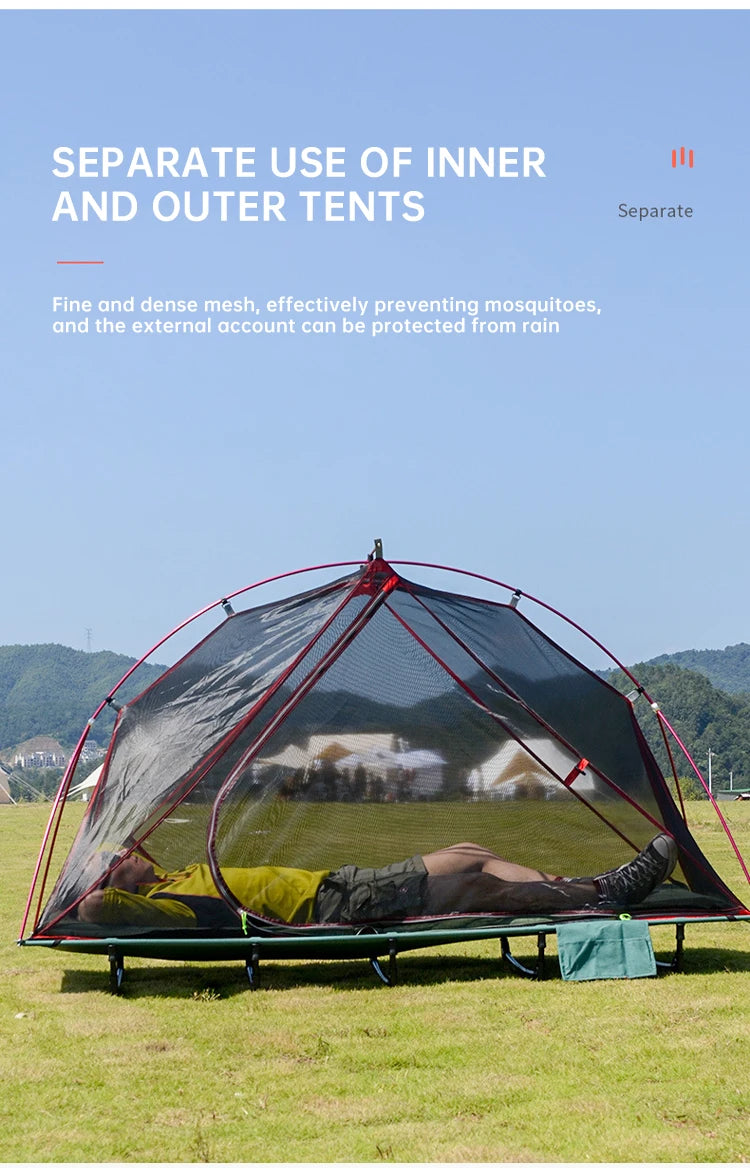 Outdoor Camping Tent, Foldable Bunk Bed Tent, Portable Single Person Marching Bed Tent, Mosquito Proof Beach Tent, Hiking Tent