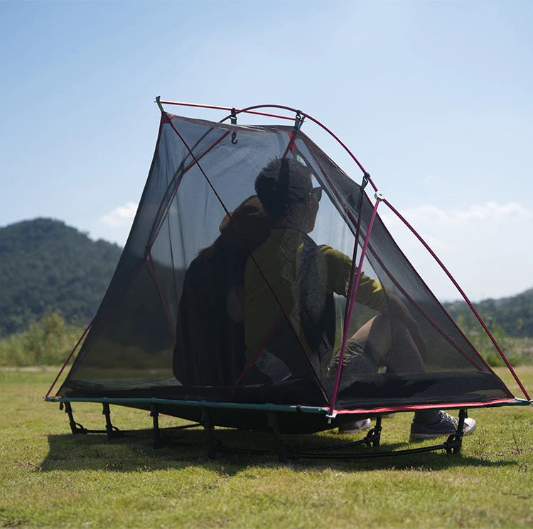 Outdoor Camping Tent, Foldable Bunk Bed Tent, Portable Single Person Marching Bed Tent, Mosquito Proof Beach Tent, Hiking Tent