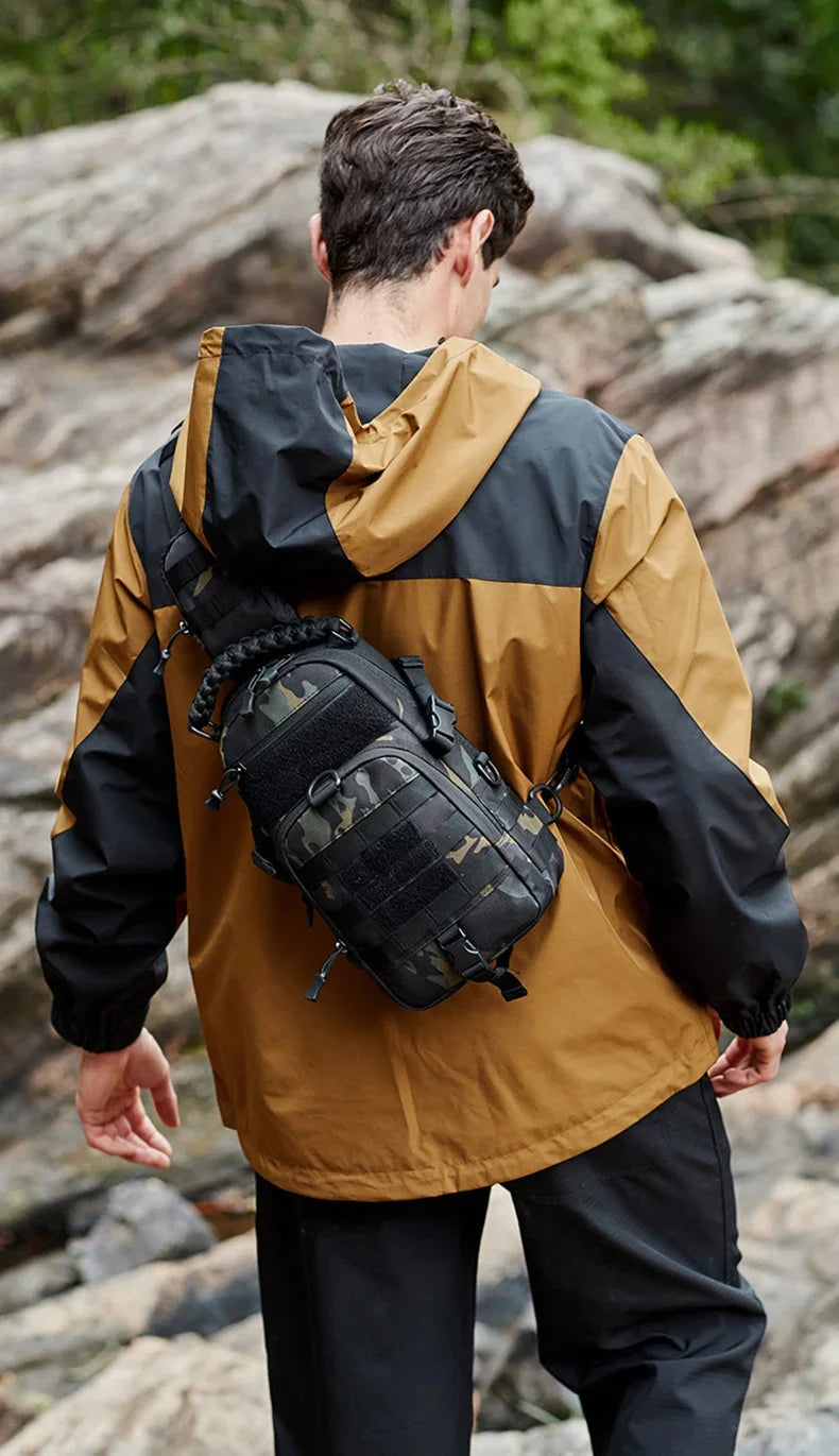 Camping Chest Bag Tactical Backpack for Men Sports Shoulder Outdoor Hiking Climbing Cycling Fishing MOLLE Sling Bag Fanny Pack