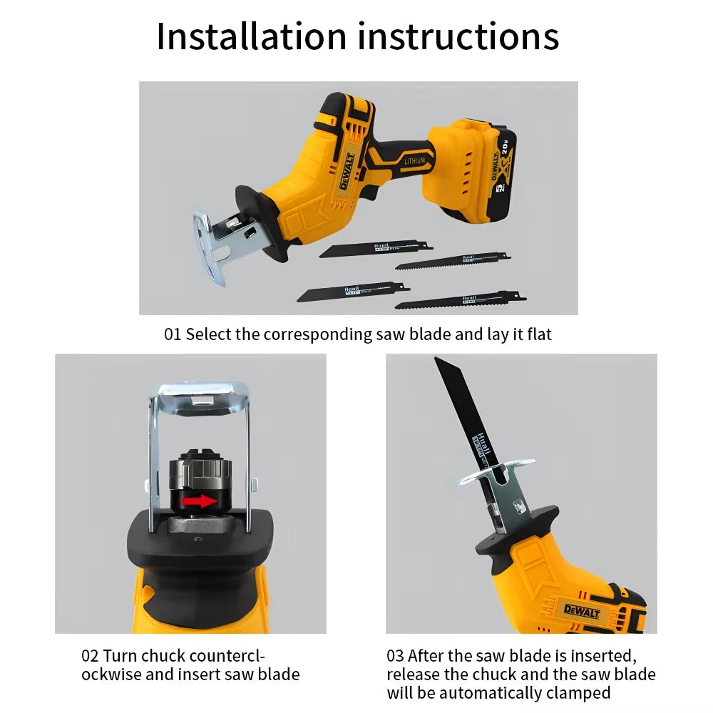Dewalt 3999W Cordless Electric Reciprocating Saw 20V Brushless Electric Saw Multifunctional Metal Wood Pipe Cutting Saw