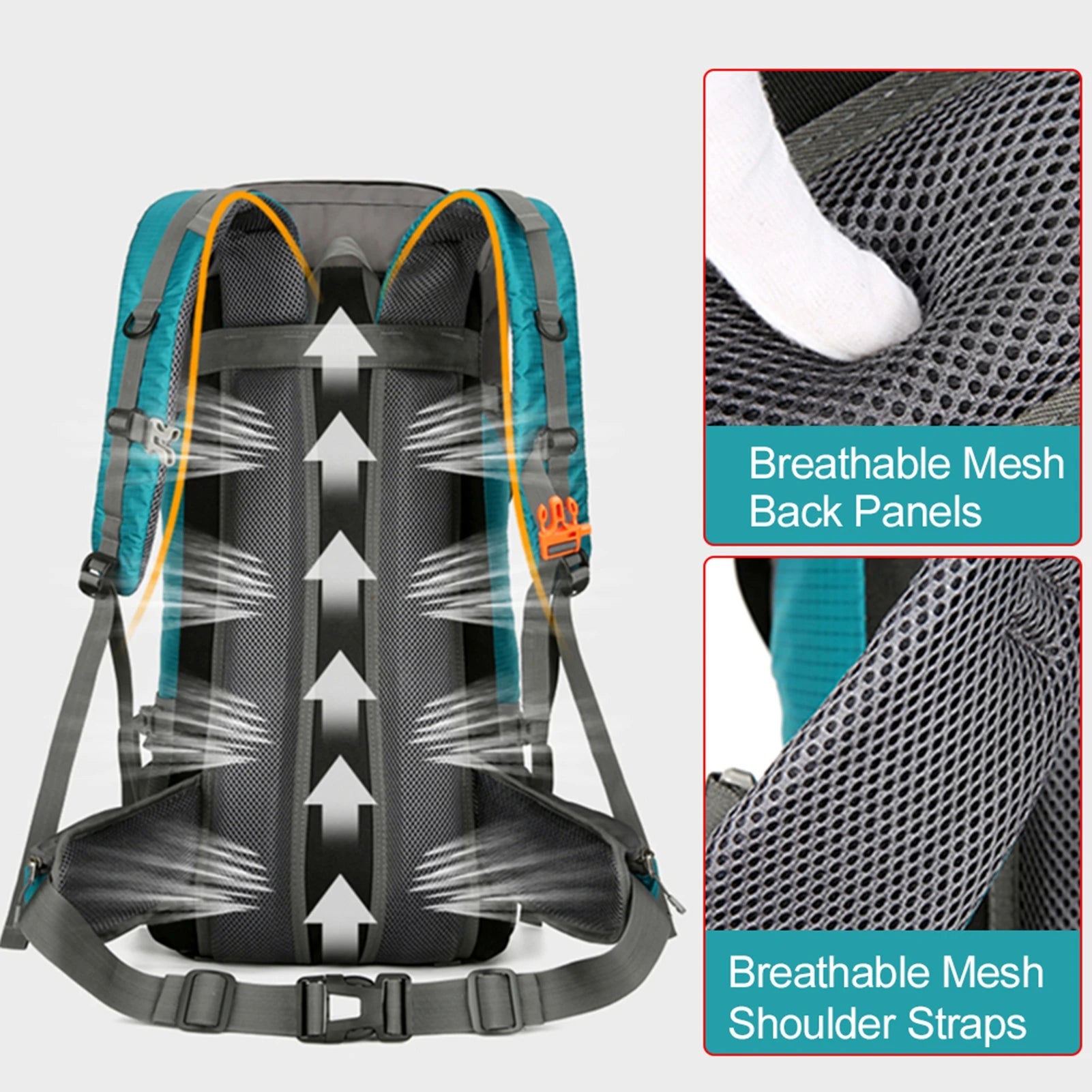 70L Mountaineering Bag Outdoor Sports Backpack Waterproof Hiking Backpack Camping Climbing Rucksack Travel Trekking Rucksack