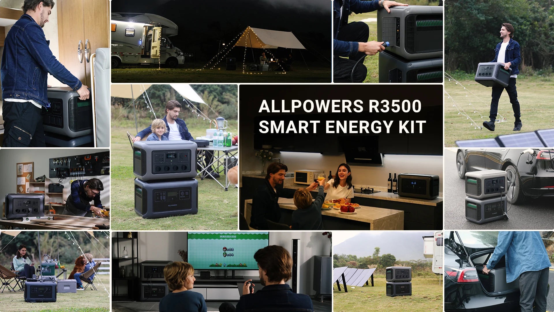ALLPOWERS R3500 Expandable Battery Portable Power Station 3168Wh LiFePO4 Battery 3500W Solar Generator for Home RV Camping