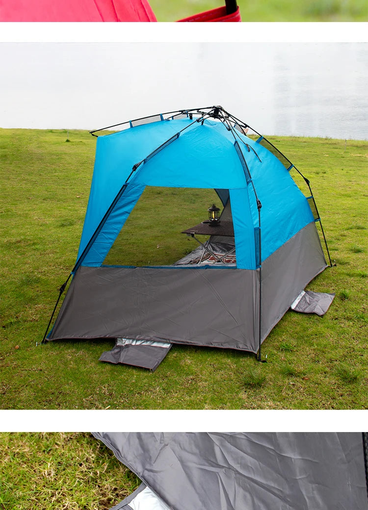 Outdoor 3-4P One-Touch Camping Tent Quick Automatic Opening Beach Fishing Tent Family Travel Picnic Park Anti-UV Shade
