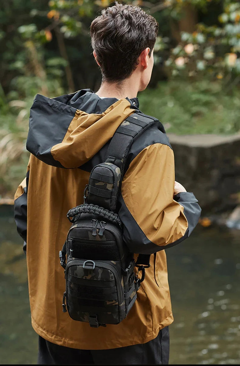 Camping Chest Bag Tactical Backpack for Men Sports Shoulder Outdoor Hiking Climbing Cycling Fishing MOLLE Sling Bag Fanny Pack