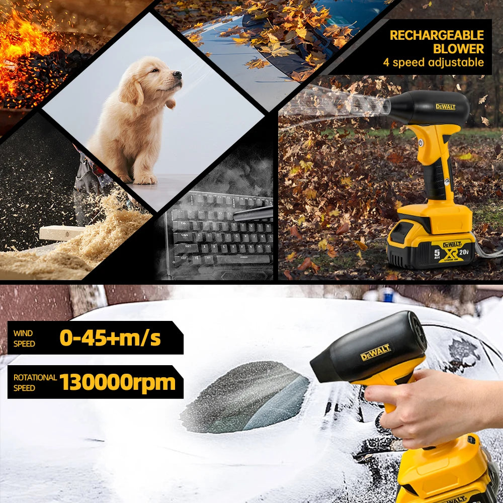 Dewalt 20V Battery Air blower 130000RPM Turbo Jet Fan Brushless Motor Handheld Duct Fan Electric Air Duster Adjustable windspeed