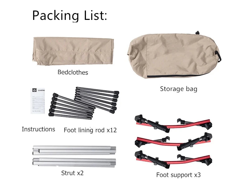 WESTTUNE Camping Cot Portable Folding Bed Ultralight Aluminum Alloy Sleeping Cot for Outdoor Hiking Backpacking Travel
