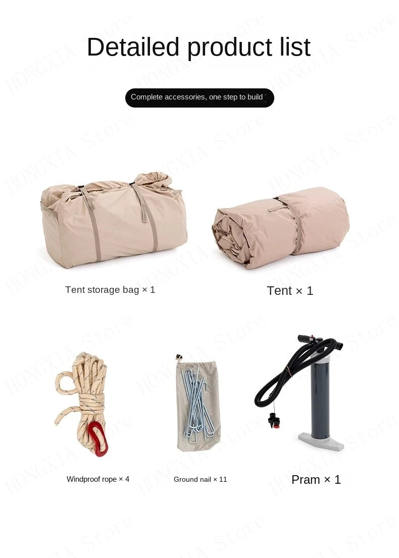 Tent 6.3m² Cabin Folding Full Automatic Inflatable Tent 3-5P Air Tent Waterproof Camping Supplies Quick Opening Camping Tents