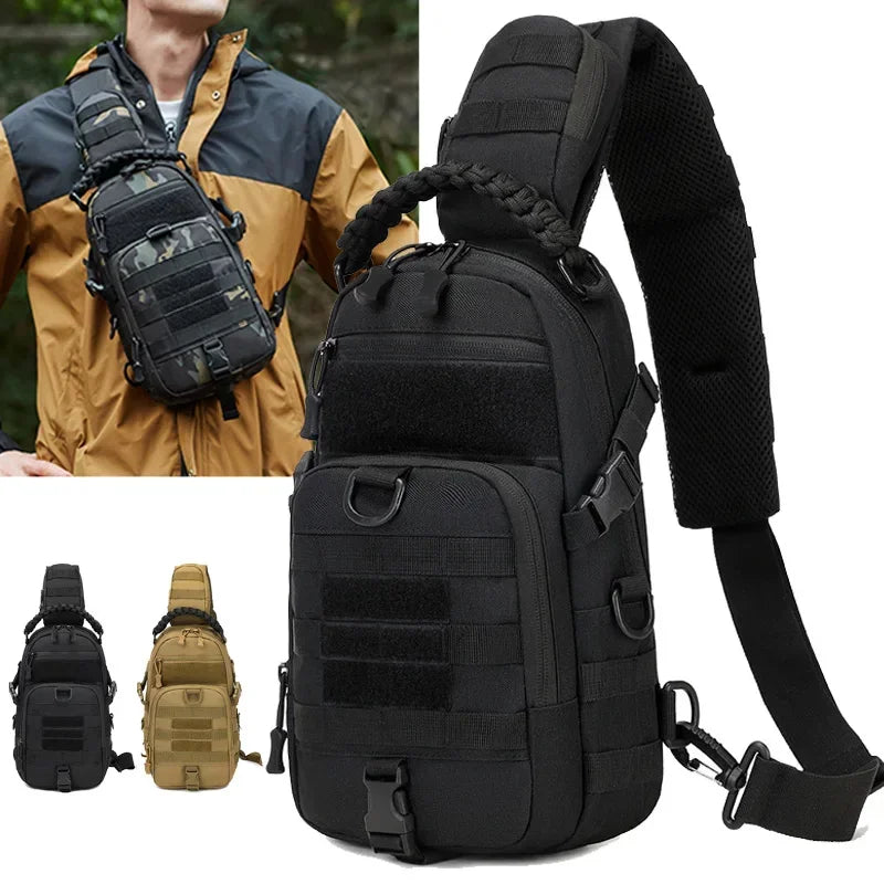 Camping Chest Bag Tactical Backpack for Men Sports Shoulder Outdoor Hiking Climbing Cycling Fishing MOLLE Sling Bag Fanny Pack